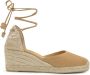 Castañer Cognac Wedge Espadrilles met Leren Bandjes Brown Dames - Thumbnail 1