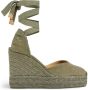 Castañer Espadrilles met 11 cm sleehak. Green Dames - Thumbnail 1