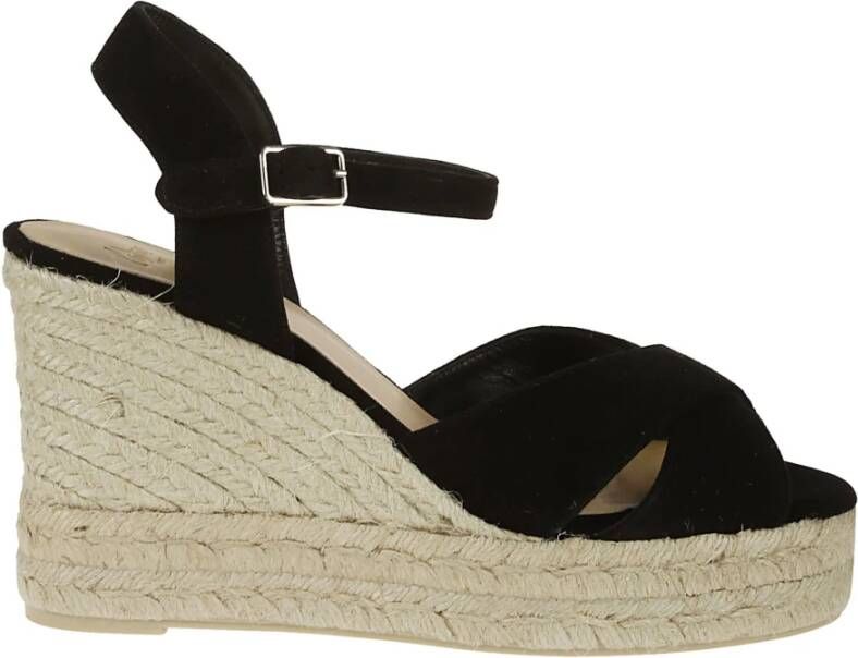 Castañer Espadrilles met Kruisdetail Black Dames