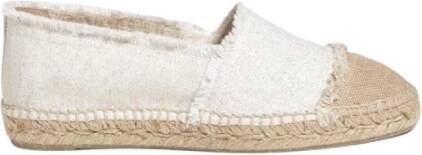 Castañer Espadrilles met Glitterfinish en Contrasterende Inzet White Dames