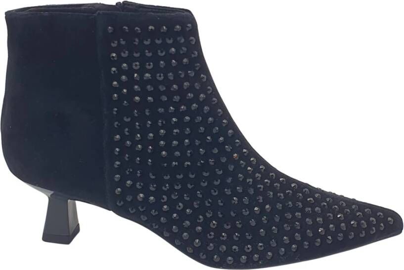 Castañer Fluwelen enkellaars met studs Black Dames