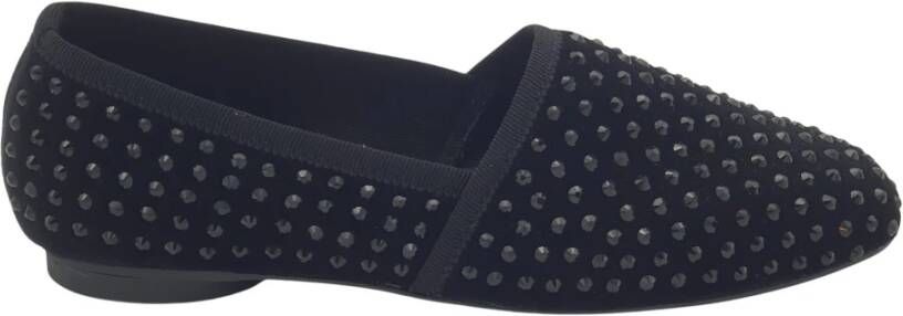 Castañer Fluwelen slof met zilveren studs Black Dames