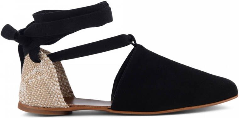 Castañer Stijlvolle zwarte leren espadrilles Ss23 Black Dames