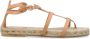 Castañer Gestreepte Leren Sandalen Natuurlijk Ss24 Beige Dames - Thumbnail 1