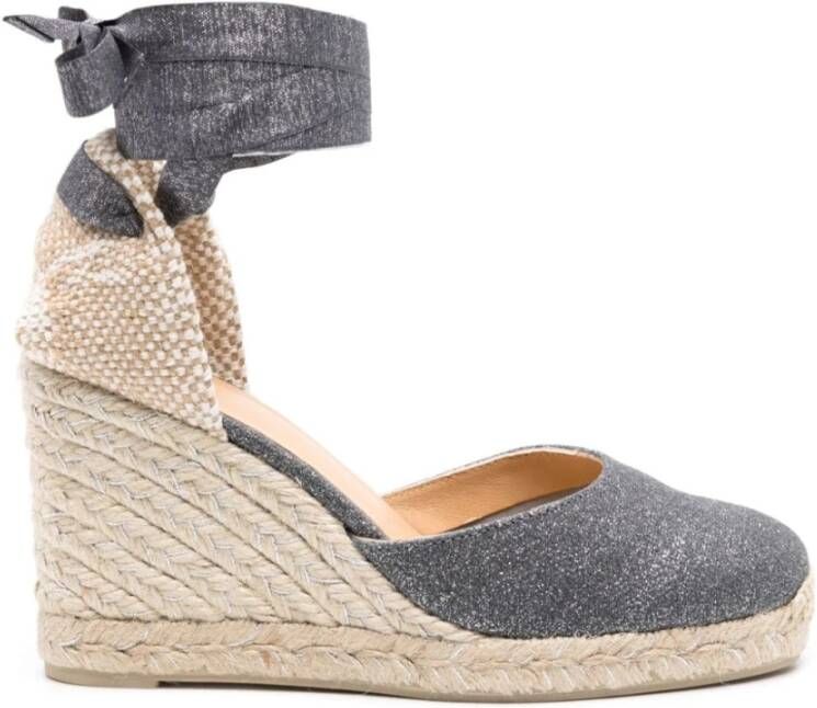 Castañer Carina Wedge Espadrilles met Glitterdetail Gray Dames