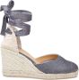 Castañer Grijze Linnen Espadrilles Sandalen met Lint Gray Dames - Thumbnail 1