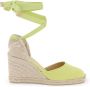 Castañer Handgemaakte sleehak espadrilles met lintbinding Yellow Dames - Thumbnail 6