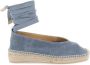 Castañer Gea gewassen katoenen espadrilles met striksluiting en 2 cm hak. Blue Dames - Thumbnail 5