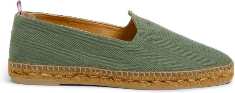 Castañer Jaime katoenen visgraat espadrilles handgemaakt in Spanje. Green Heren