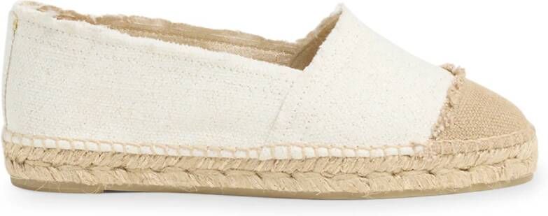 Castañer Espadrilles met Glitterfinish en Contrasterende Inzet White Dames