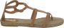 Castañer Beperkte oplage x Ancient Greek Sandals. Delos leren sandalen met enkelband met zijdelingse metalen gesp. Beige Dames - Thumbnail 1