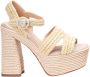 Castañer Natuurlijke platform sandalen met enkelveter Beige Dames - Thumbnail 1