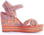 Castañer Oranje Canvas Sleehak Espadrilles Orange Dames - Thumbnail 1