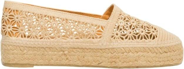 Castañer Platte Gehaakte Espadrilles voor de Zomer Beige Dames