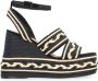 Castañer Raffia Platform Sandalen met Enkelband Black Dames - Thumbnail 1