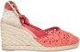 Castañer Roze Gehaakte Sleehak Espadrilles Pink Dames - Thumbnail 1