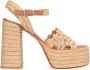 Castañer Faye raffia sandalen met enkelband met zij metalen gesp en 13 cm hak. Beige Dames - Thumbnail 7