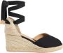 Castañer Jute wedge espadrilles met strikband Black Dames - Thumbnail 1