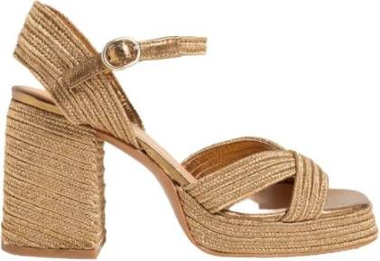 Castañer Gouden Hak Espadrilles voor Vrouwen Beige Dames