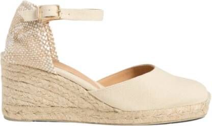 Castañer Ivoor Katoenen Sleehak Espadrilles White Dames