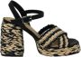 Castañer Vicen sandalette van raffia met kalfsleren details - Thumbnail 9