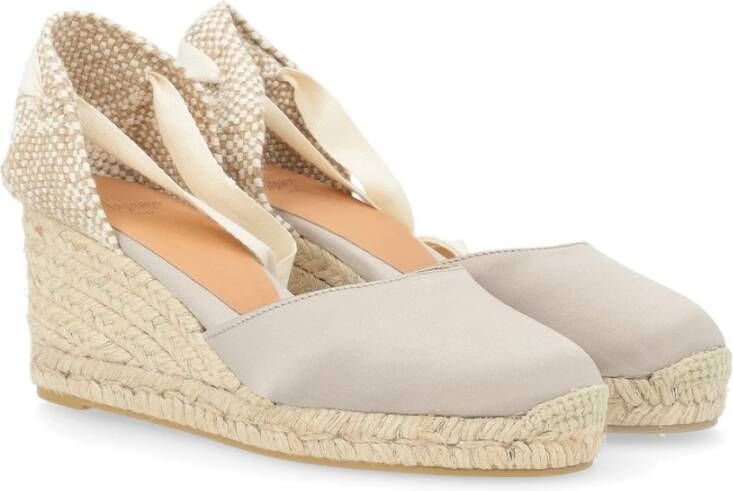 Castañer Tortora Satijnen Espadrilles Gray Dames