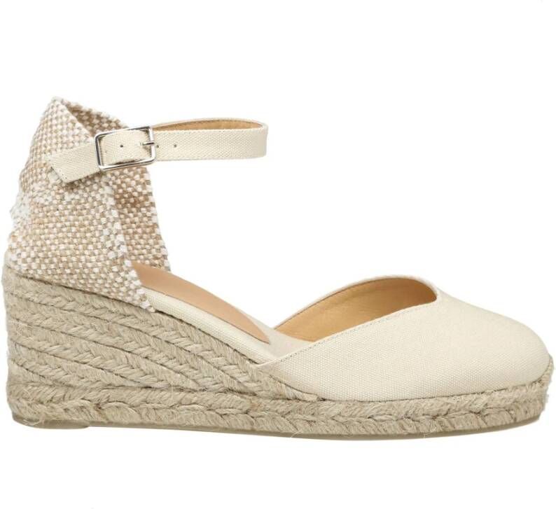 Castañer Transparante Espadrilles Ivoor Wigstijl Beige Dames