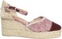 Castañer Tweed Sleehak Espadrilles Rood Suède Red Dames - Thumbnail 1