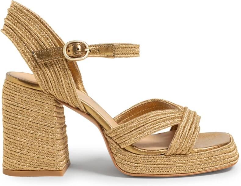 Castañer Gouden Hak Espadrilles voor Vrouwen Beige Dames