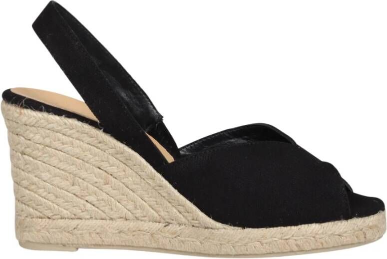 Castañer Wedge Espadrilles met Enkelband Black Dames