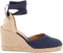 Castañer Handgemaakte Wedge Espadrilles met Lint Binden Blue Dames - Thumbnail 19