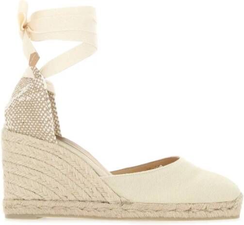 Castañer Witte Espadrille Sneakers met Enkelveters White Dames