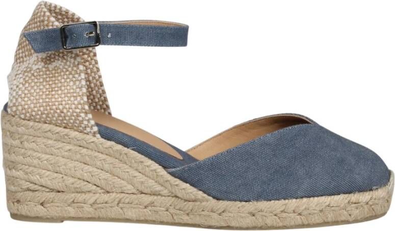 Castañer Wig Espadrilles met V-vormige Detail Blue Dames