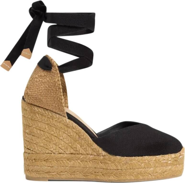 Castañer Wig Platform Espadrilles Black Dames