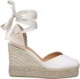 Castañer Witte Gouden Linnen Espadrilles met Enkelband White Dames - Thumbnail 1