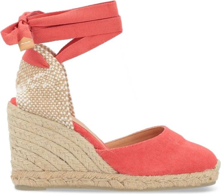 Castañer Zalmstof Espadrilles Carina Stijl Pink Dames