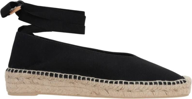 Castañer Zwarte Canvas Espadrille Flatform Schoenen Black Dames