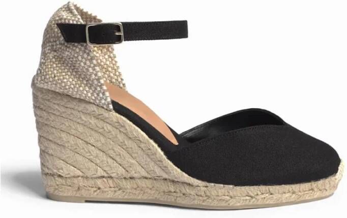 Castañer Zwarte Espadrille Sleehak Sandalen Black Dames