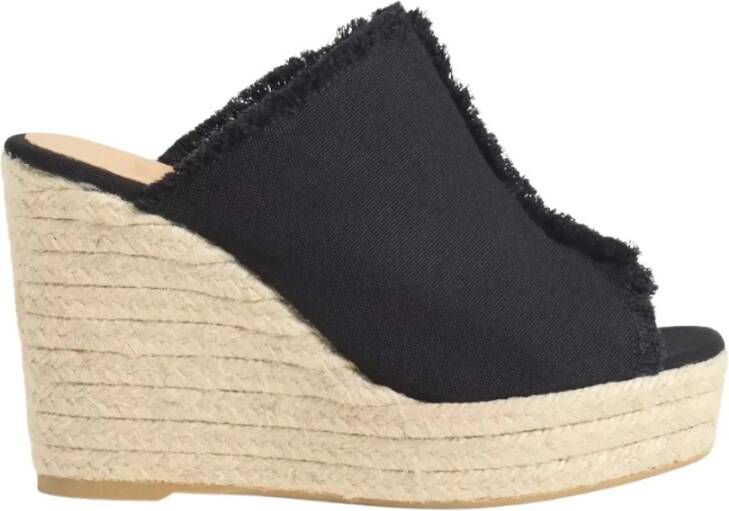 Castañer Zwarte Espadrille Sleehak Sandalen Fatima Black Dames