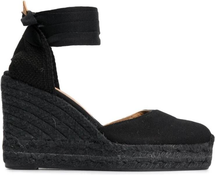 Castañer Zwarte Espadrilles Sleehak Schoenen Black Dames