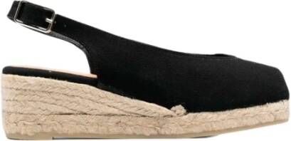 Castañer Espadrilles met Vierkante Neus en Verstelbare Band Black Dames