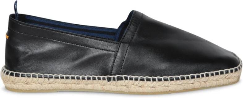 Castañer Zwarte leren espadrilles Black Heren