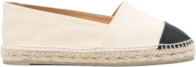 Castañer Zwarte platte espadrilles met zwarte neus Multicolor Dames