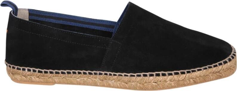 Castañer Zwarte Suède Espadrilles met Touwzool Black Heren