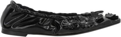 Cecilie Bahnsen Zwarte 3D Bloemen Platte Schoenen Black Dames