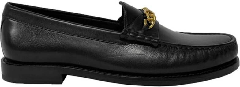 Celine Leren Loafers met Goudkleurige Hardware Black Dames