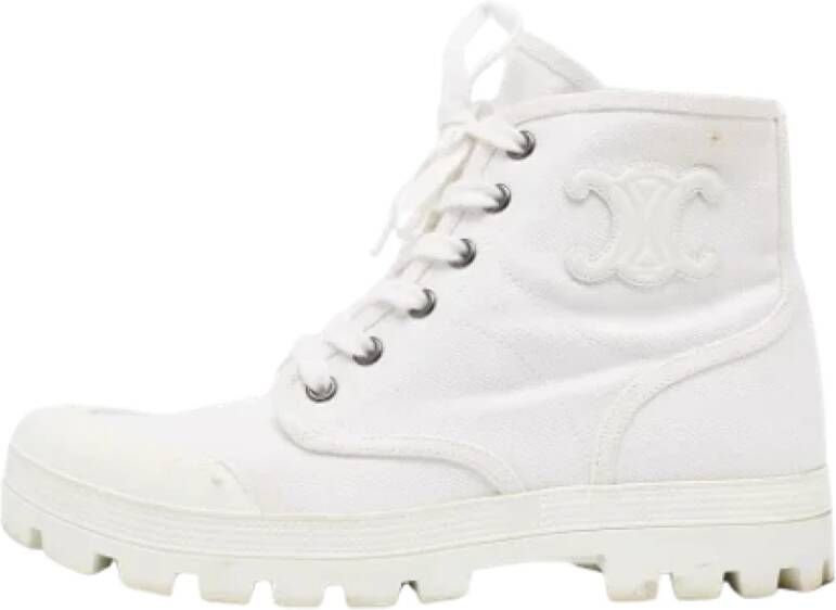 Celine Vintage Pre-owned Canvas boots White Dames