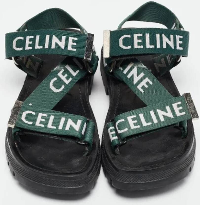 Celine Vintage Pre-owned Canvas sandals Green Dames