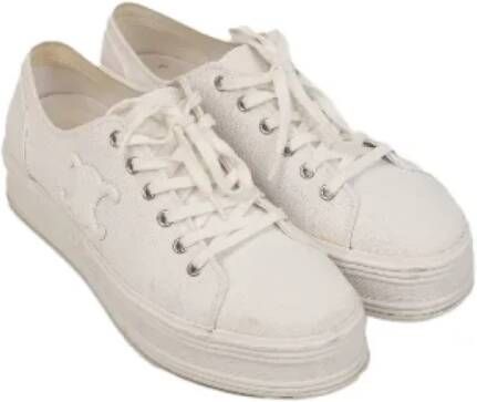 Celine Vintage Pre-owned Fabric sneakers White Dames