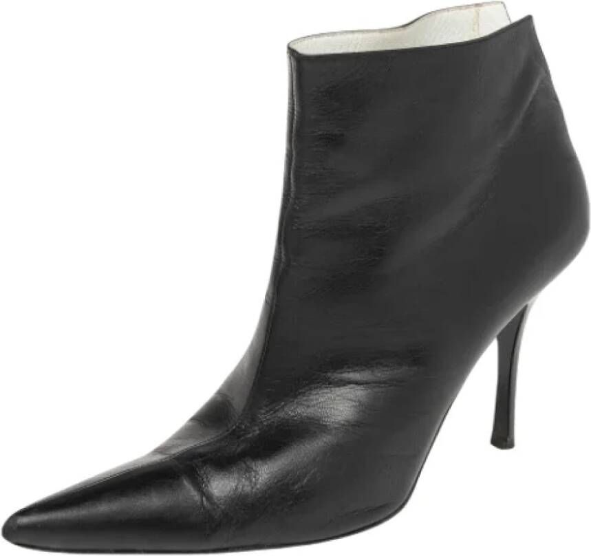 Celine Vintage Pre-owned Leather boots Black Dames